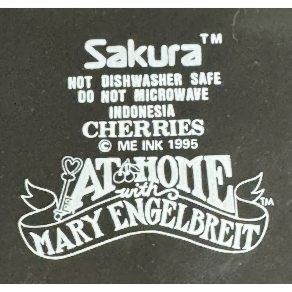 Sakura Mary Engelbreit Cherries Large Cookie Jar Canister Approx 9
